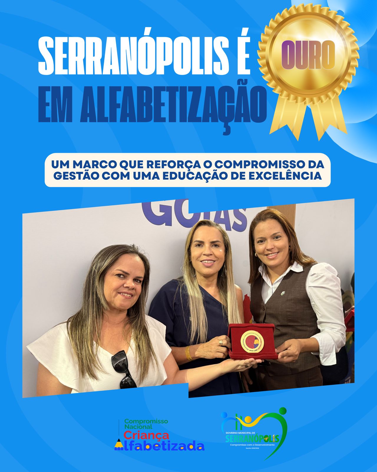 Serranópolis recebe Selo Ouro em alfabetização